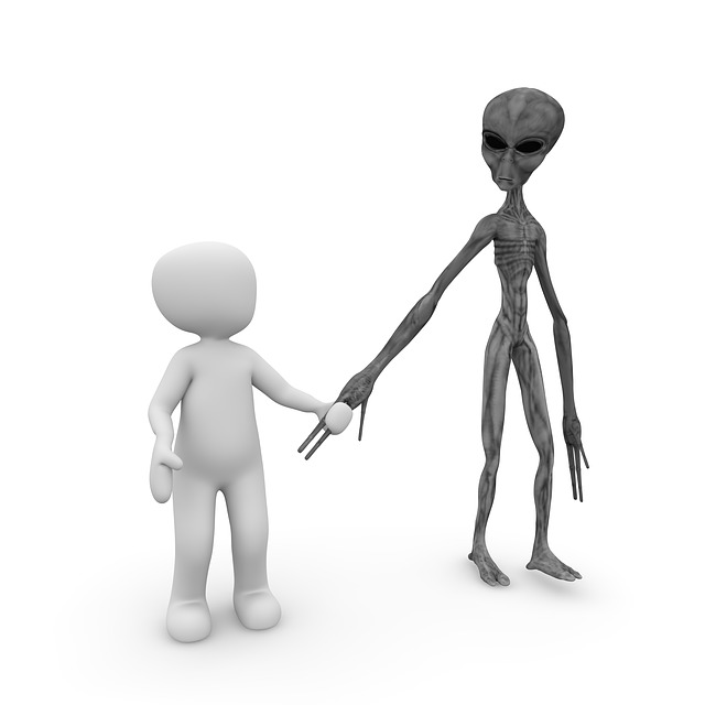 Vielfalt der Universums - Mensch mit Alien